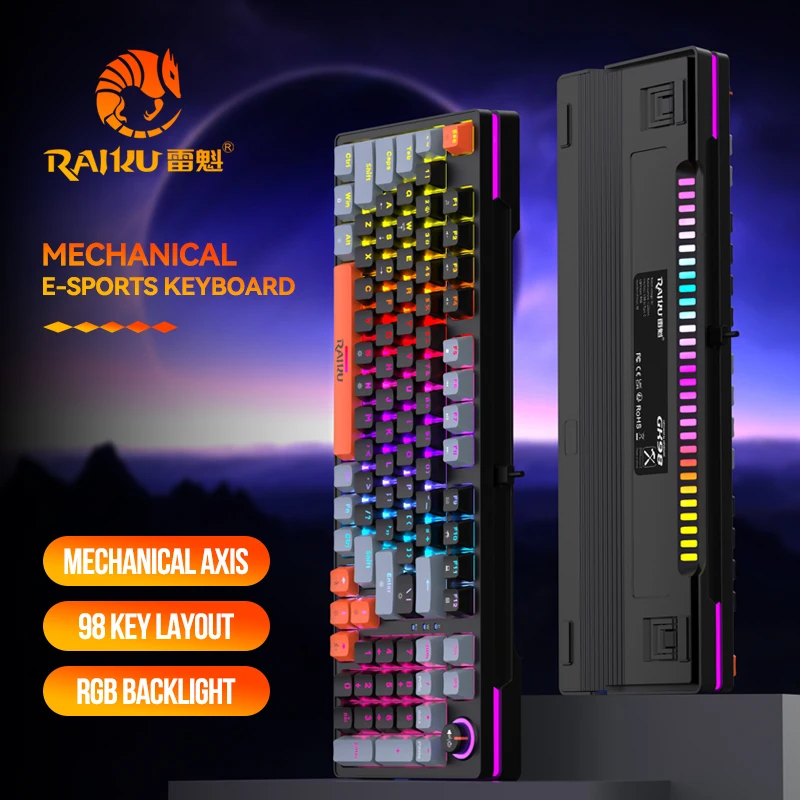 Keyboard Gaming Blue Switch - Tastiera da gioco cablata GK98 Tastiera