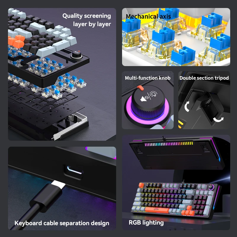Tastiera da gioco cablata GK98 - Keyboard Gaming Blue Switch recensione e prezzo